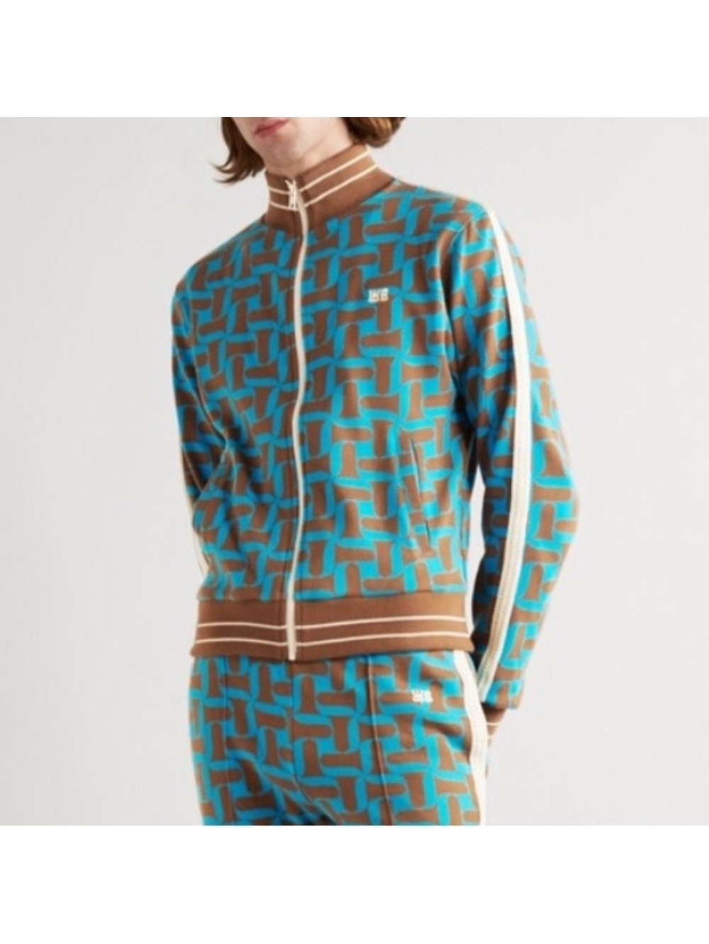Wales Bonner Symphony Jacquard-Knit Organic Cotton Track Jacket Size 4 NWT